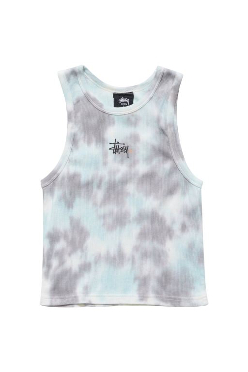 Stussy Womens Reef Tie Dye Tanks Blue - VACIJ9046